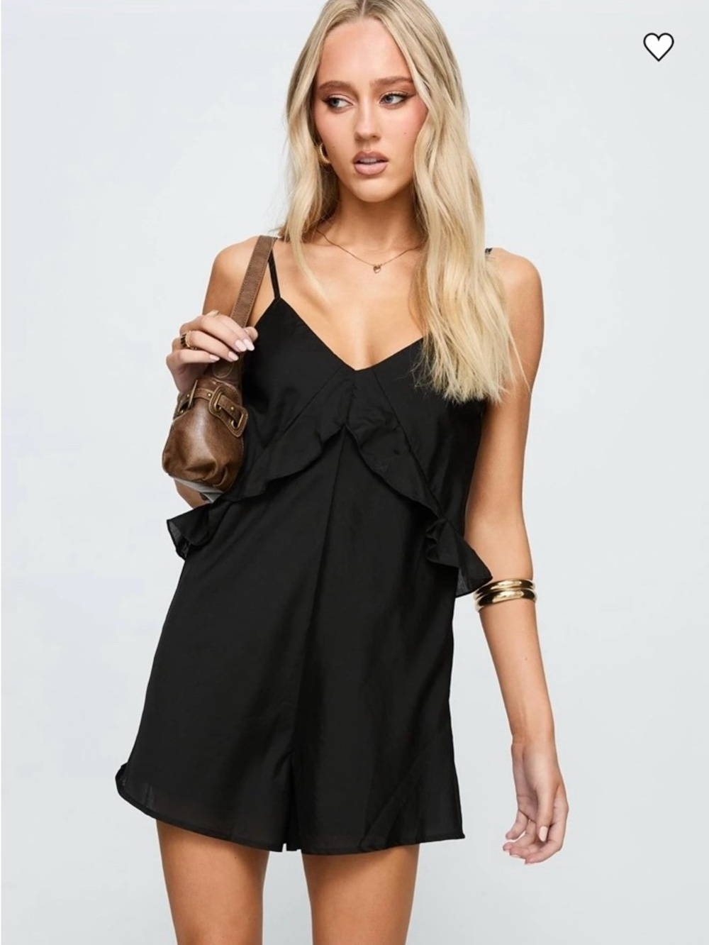 Princess Polly Diamonds Dancing Ruffle Romper Playsuit Black Size 2